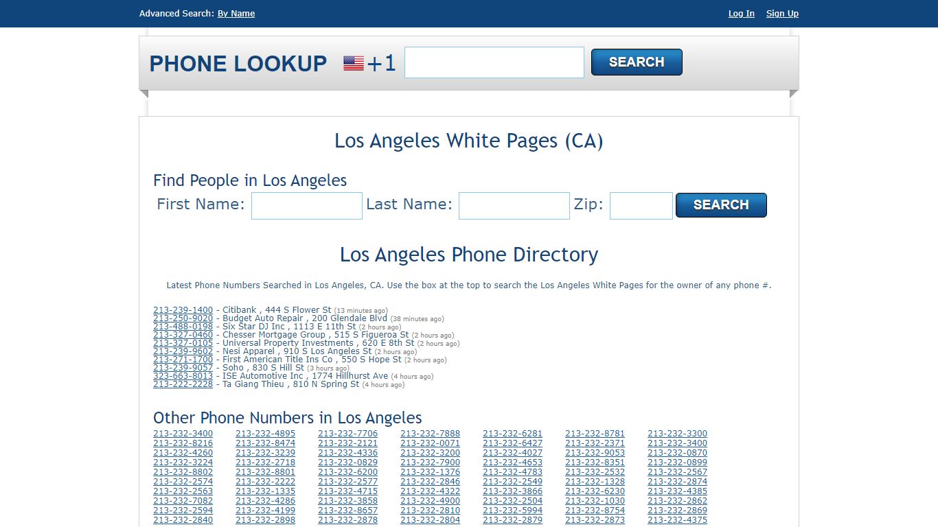 Los Angeles White Pages - Los Angeles Phone Directory Lookup - Phone Lookup